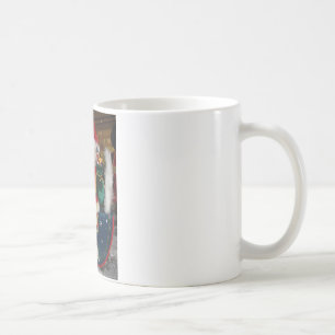 Christmas Santa on a Horse with Snow Art Print Coffee Mug