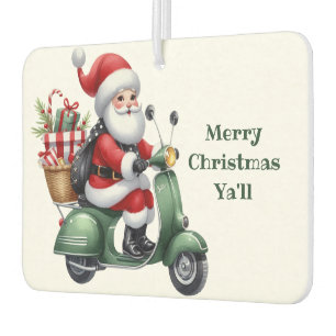 Christmas Santa On A Scooter Air Freshener