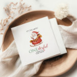 Christmas Santa Onederful First Birthday Napkin<br><div class="desc">It's the most ONEderful time of the year! Santa Sleigh first birthday party napkins with watercolor santa in sleigh.</div>