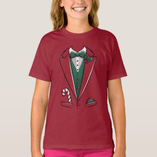 Christmas Santa Outfit Tuxedo Costume T-Shirt