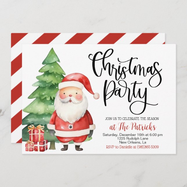 Christmas Santa Party Invitation (Front/Back)