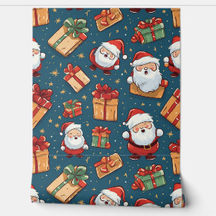 Christmas Santa Pattern Wallpaper