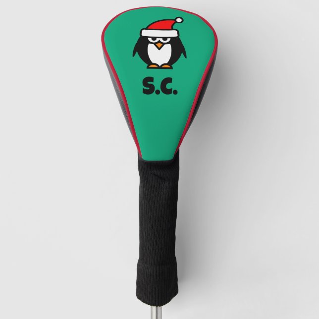 Christmas Santa penguin custom driver Golf Head Cover (Front)