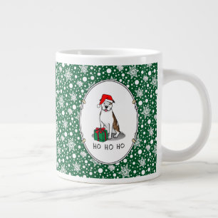 Christmas Santa Pit Bull (lt brindle white 3) Cute Large Coffee Mug
