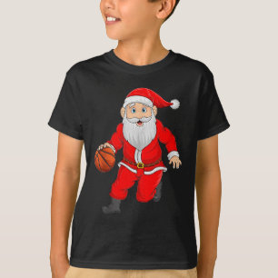 Christmas Santa Playing Basketball Xmas Funny Srts T-Shirt