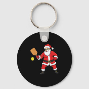 Christmas Santa Playing Pickleball For Boys Teens  Keychain