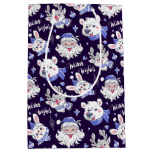 Christmas Santa Polar Bear Reindeer Gift Bag