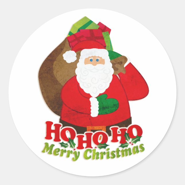 Christmas Santa red & green sticker (Front)