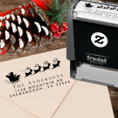 Christmas Santa Reindeer Return Address Self-inking Stamp