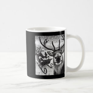 Christmas Santa Reindeer Selfie Funny Xmas Men Wom Coffee Mug