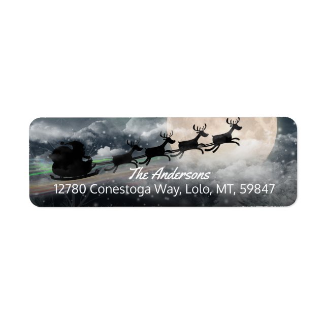 Christmas Santa Reindeer Sleigh Holiday Greetings (Front)