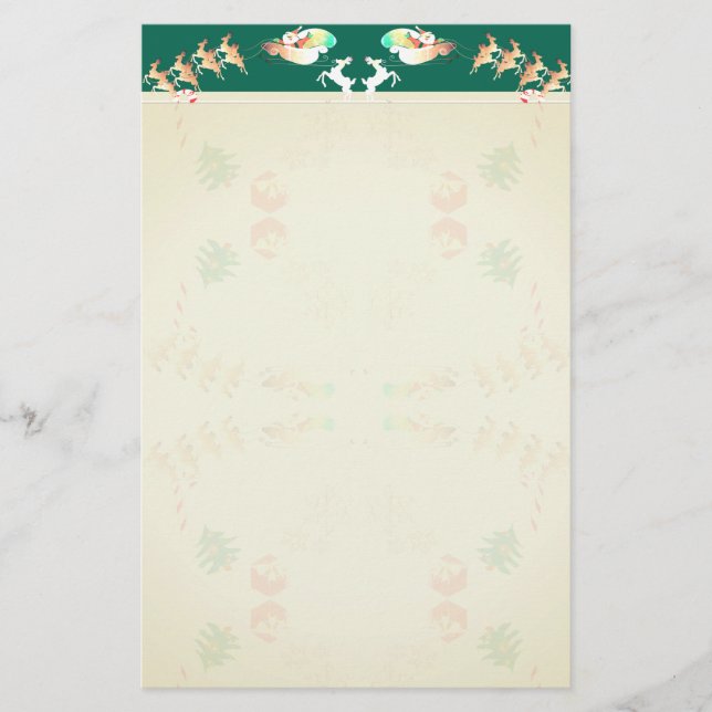 Christmas Santa Reindeer Stationery (Front)