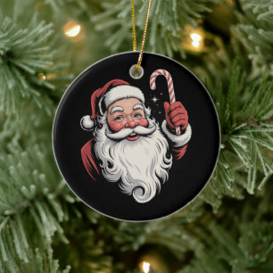 Christmas Santa Retro Gift Vintage Ceramic Ornament
