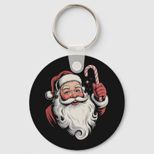 Christmas Santa Retro Gift Vintage Keychain