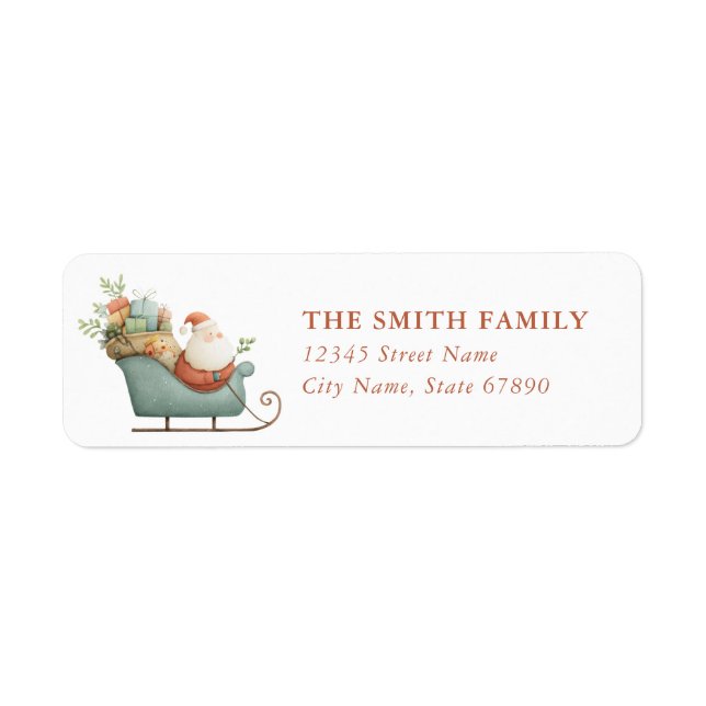 Christmas Santa Return Address Labels (Front)