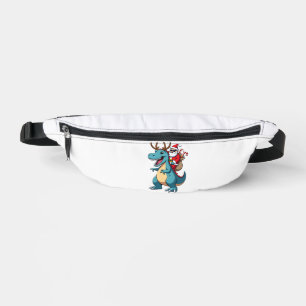 Christmas Santa Riding Dinosaur Deer Xmas (1) Fanny Pack
