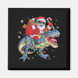 Christmas Santa Riding Dinosaur Funny Xmas Lights  Magnet