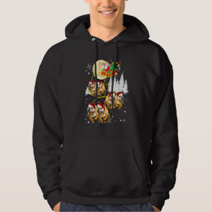 Christmas Santa Riding English Bulldog Xmas Hoodie