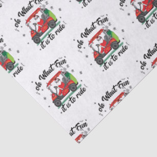 Christmas Santa Riding Golf Cart   Tissue Paper