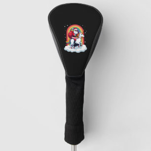 Christmas Santa Riding Unicorn Xmas Girls Women Ra Golf Head Cover