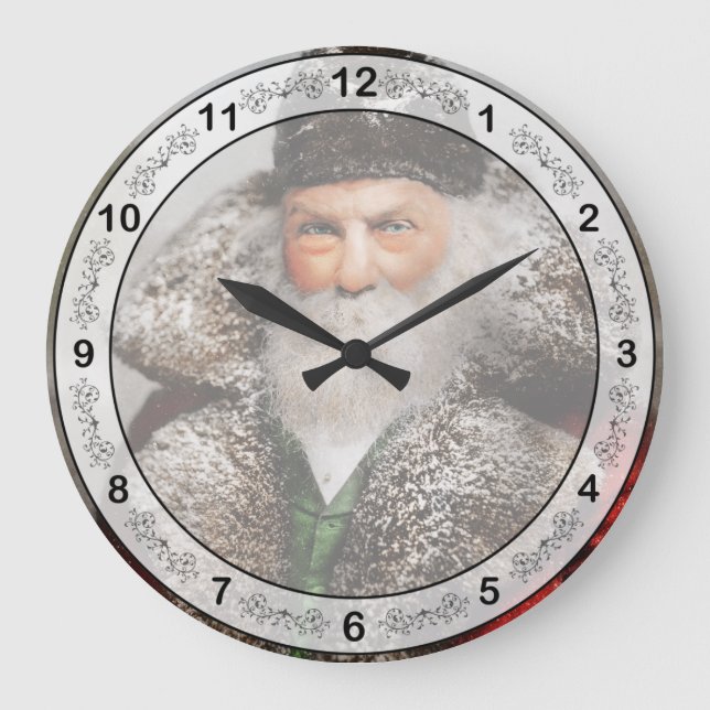 Christmas - Santa - Saint Nicholas 1895 Large Clock (Front)