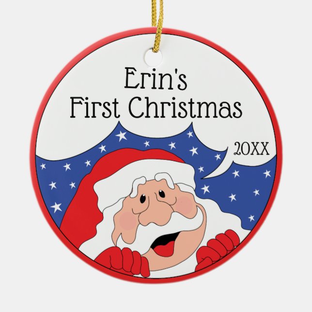 Christmas Santa Says... Ornament Personalize (Front)