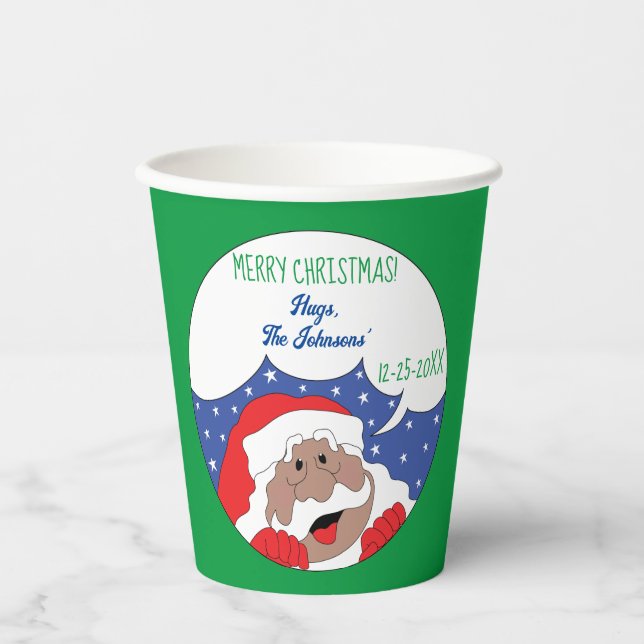 Christmas Santa Says Paper Cups (Front)