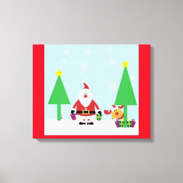 CHRISTMAS SANTA SCENE CANVAS PRINT (Front)