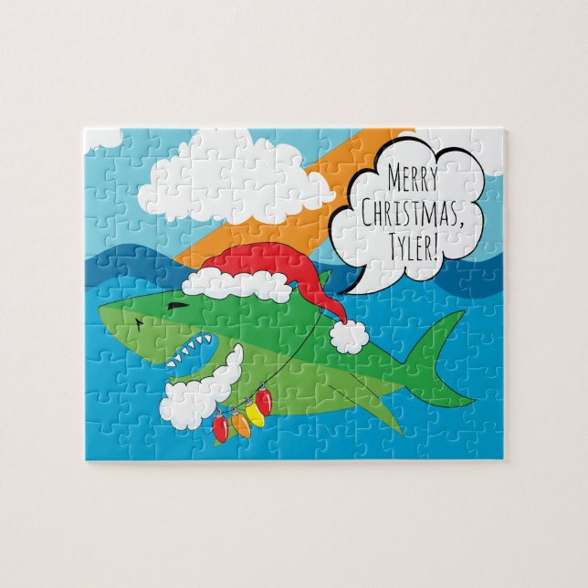 Christmas Santa Shark Jigsaw Puzzle (Horizontal)
