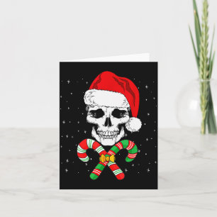 Christmas Santa Skull Xmas Candy Skull Wearing San Card