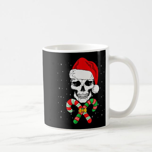 Christmas Santa Skull Xmas Candy Skull Wearing San Coffee Mug (Right)
