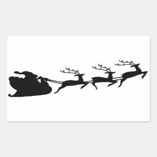 Christmas Santa Sleigh and Reindeer Sticker