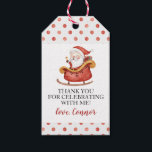 Christmas Santa Sleigh First Birthday Gift Tags<br><div class="desc">Christmas Santa in Sleigh first birthday party favour tags.</div>