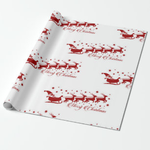 Christmas Santa Sleigh Pattern Wrapping Paper