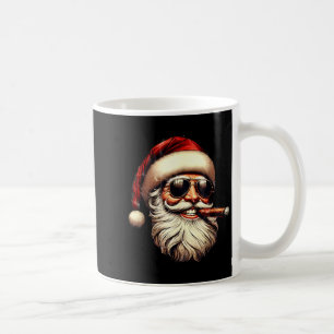 Christmas Santa Smoking Cigar With Sungl Cigar Smo Coffee Mug