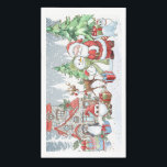 Christmas Santa Snowman Rudolph  Napkin<br><div class="desc">Paper Towel with Christmas images of Santa Claus,  Snowman,  Reindeer Rudolph,  Penguin and Santa cat in winter snowy forest</div>