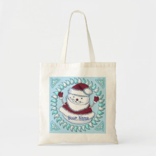 Christmas Santa Snowman tote bags