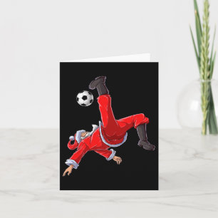 Christmas Santa Soccer Bicycle Kick Xmas Boys Men Card