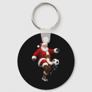 Christmas Santa Soccer Player Football Festive Mer Keychain