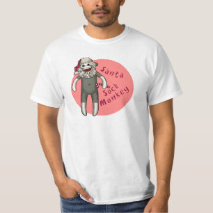 Christmas Santa Sock Monkey T-Shirt