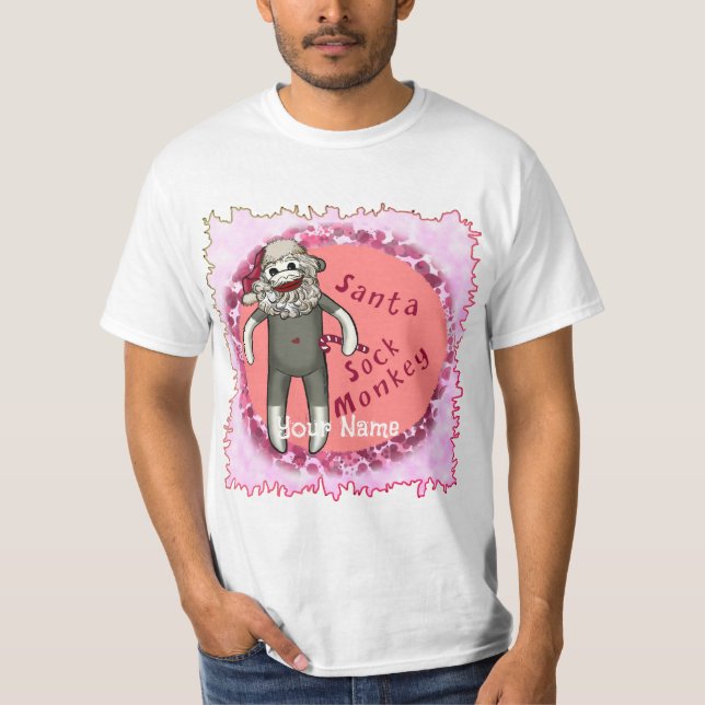 Christmas Santa Sock Monkey t-shirts (Front)