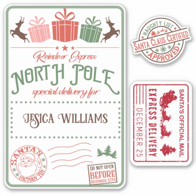 Christmas Santa special delivery kids name  (Front)