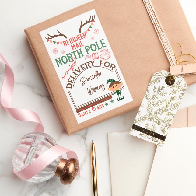 Christmas Santa special delivery with name  Sticker (Creator Uploaded)