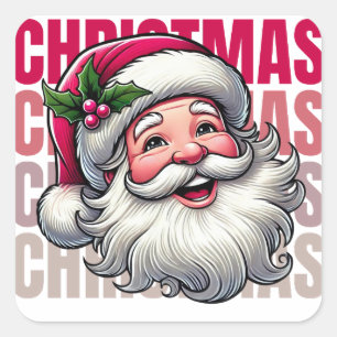 Christmas Santa Square Sticker