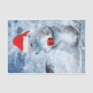 Christmas Santa Squirrel Decoupage Crafts or Tissue Paper