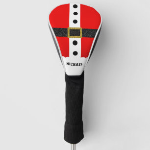 Christmas Santa Suit Funny Modern Glitter Belt Golf Head Cover