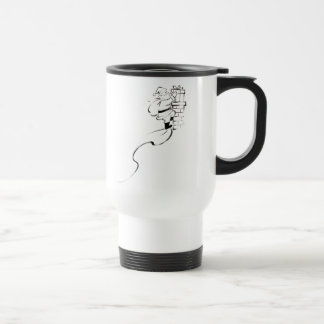 Christmas Santa Sumi-e Line Art Cocoa Travel Mug