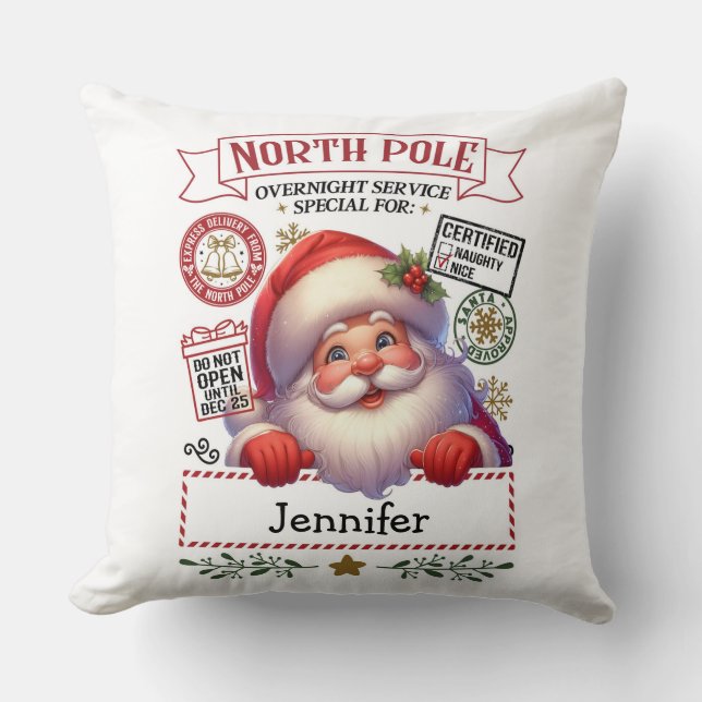 Christmas Santa Throw Pillow (Front)