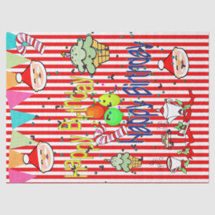 Christmas Santa Tissue Paper Happy Birthday