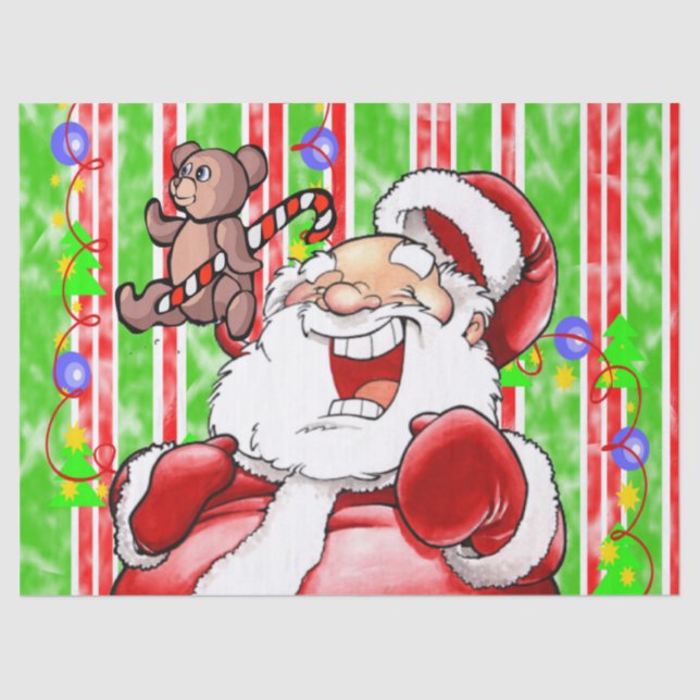 Christmas Santa Tissue Paper Teddy Bear (Front)